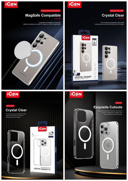 Transparent hard case with magsafe for iphone samsung